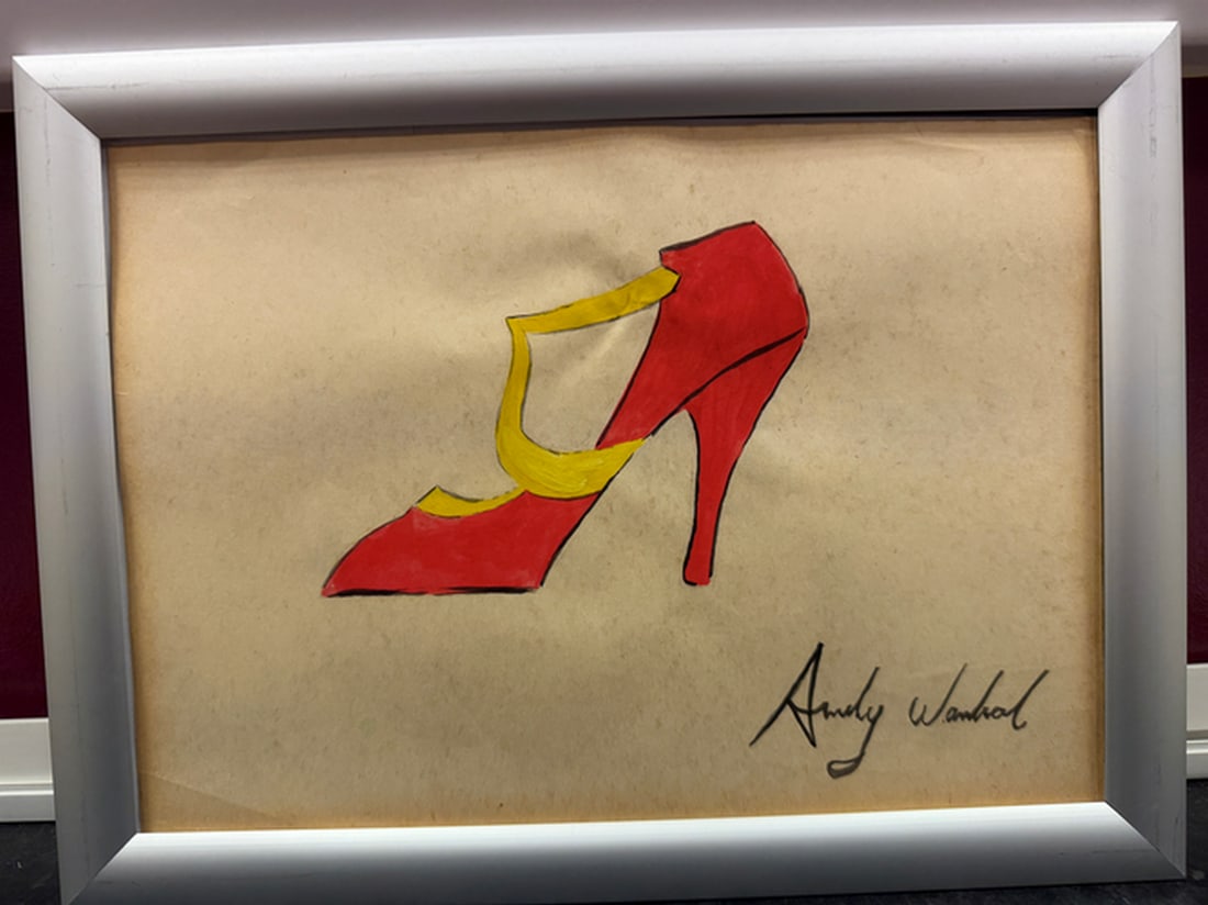 Andy Warhol- (After) Drawing on Paper. Signed Stamped on verso, (1 of 3)