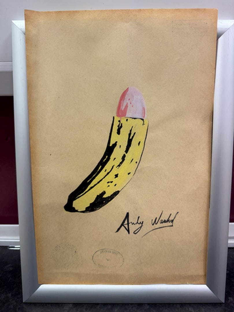 Andy Warhol- (After) Drawing on Paper. Signed Stamped on verso, (1 of 5)