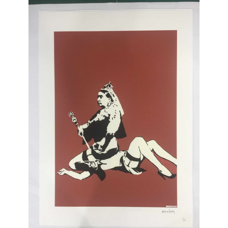 Banksy, In the manner of?, Limited Edition, Signed Print, Seal, Stamp,: After Banksy, Original, Limited Edition, Signed Print, Seal, Stamp, Limited edition of (150) signed lithograph offset on Fabriano Cotton Privilege paper, with Grafiart