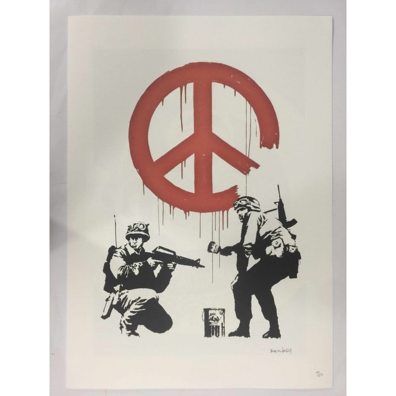 Banksy, In the manner of?, Limited Edition, Signed Print, Seal, Stamp,: Banksy, In the manner of?, Limited Edition, Signed Print, Seal, Stamp, Limited edition of (150) signed lithograph offset on Fabriano Cotton Privilege paper, with Grafi