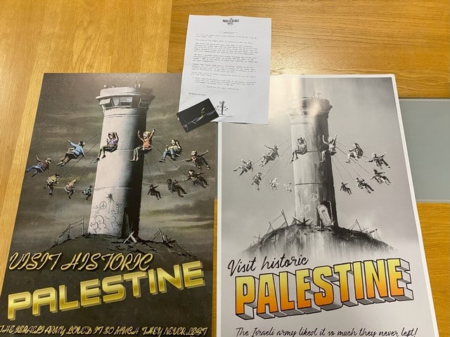 The Walled Off Hotel Poster-Banksy Visit Historic Palestine Set,: The Walled Off Hotel Poster-Banksy Visit Historic Palestine Set, Print on paper, Solid Finishing: Classic (250 gsm gloss) Limited Edition of 2500 Numbered and Stamped / seal