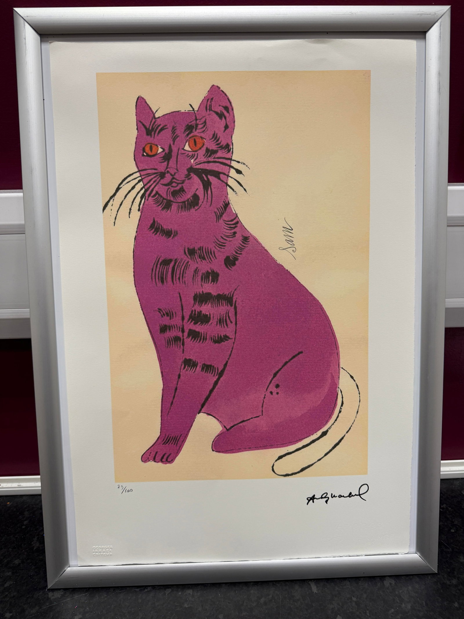 Andy Warhol, Original, Print, Limited addition, Plate signed, Seal, Stamped,: Andy Warhol, Original, Print, Limited addition, Plate signed, Seal, Stamped, Andy Warhol edition Arabic numbering - numbering 100 copies - Approximate dimensions of the sheet 57.3 x 38.4 cm - IN