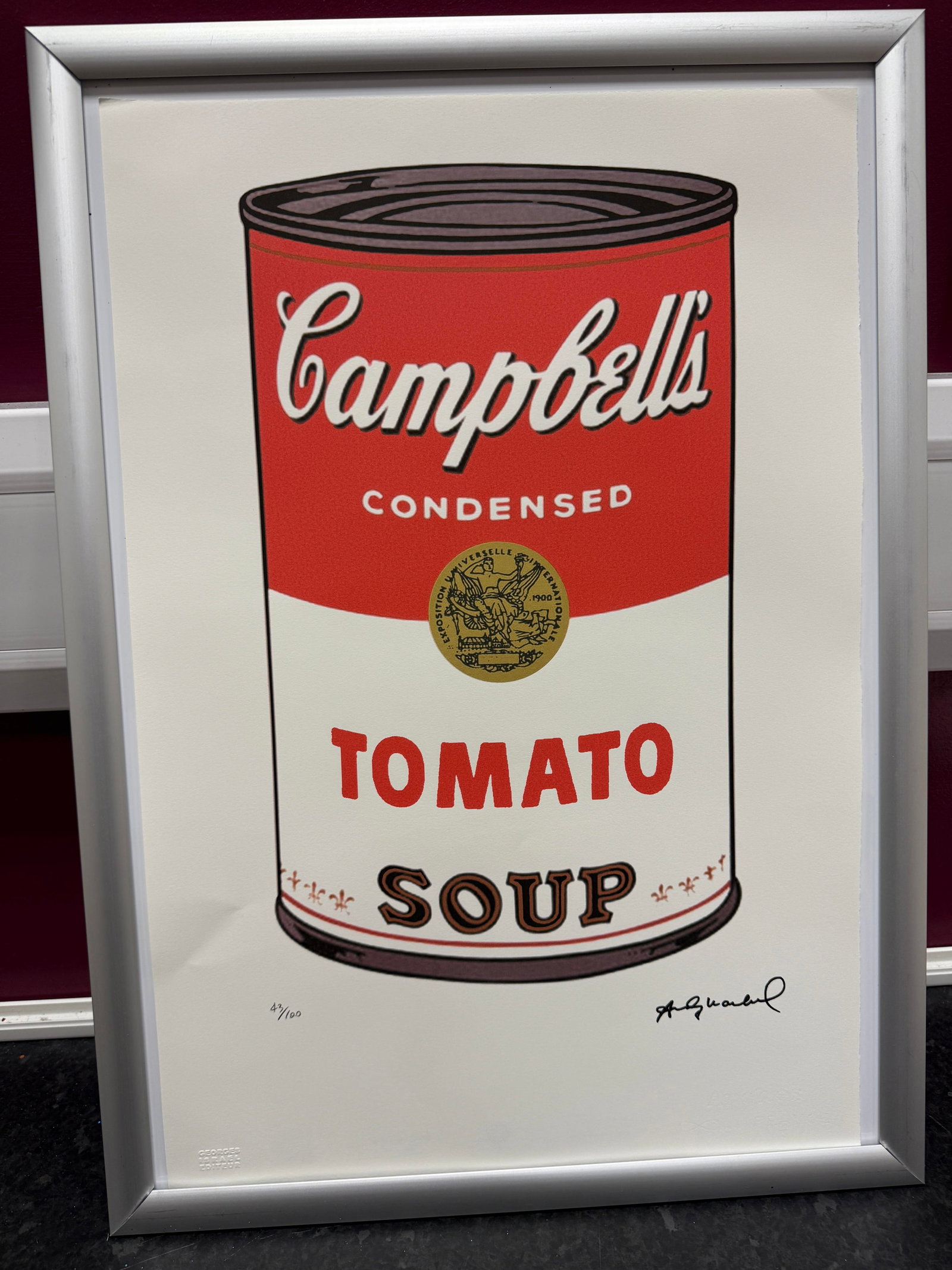 Andy Warhol, Original, Print, Limited addition, Plate signed, Seal, Stamped,: Andy Warhol, Original, Print, Limited addition, Plate signed, Seal, Stamped, Andy Warhol edition Arabic numbering - numbering 100 copies - Approximate dimensions of the sheet 57.3 x 38.4 cm - IN
