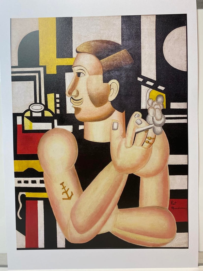 Piet Mondrian, Le Mecanicien- 1914, Signed In Print, (1 of 8)