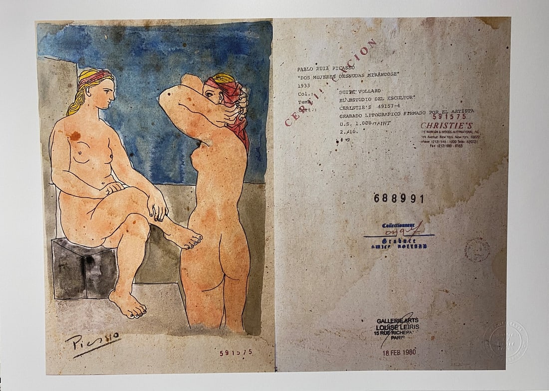 Picasso, ( After ) Vollard Suite Set, 1933, Numbered -2-10- Signed In Print (1 of 9)