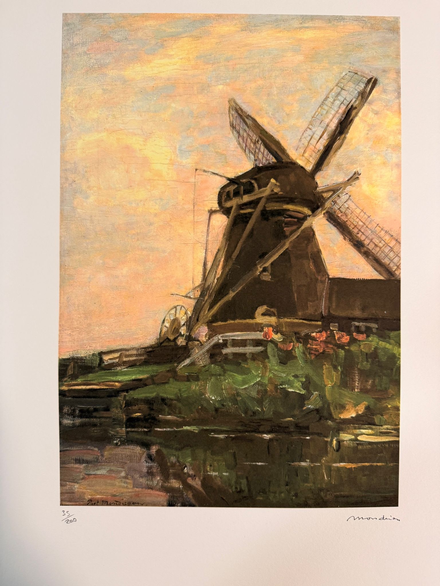 Pieter Cornelis Mondriaan Lithography off set cm 50x65 signature on sheet COA (1 of 7)