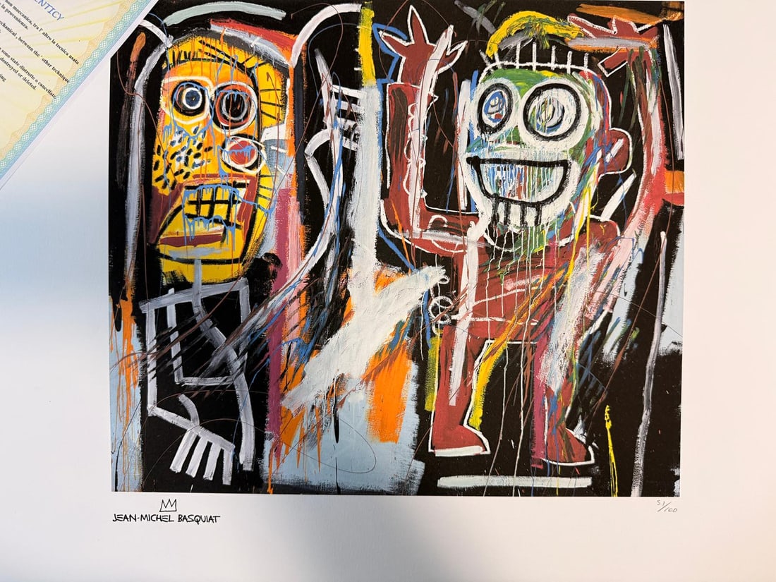 AFTER JEAN MICHEL BASQUIAT, 1960 - 1988, OIL ON CANVAS ABSTRACT Portrait (1 of 5)