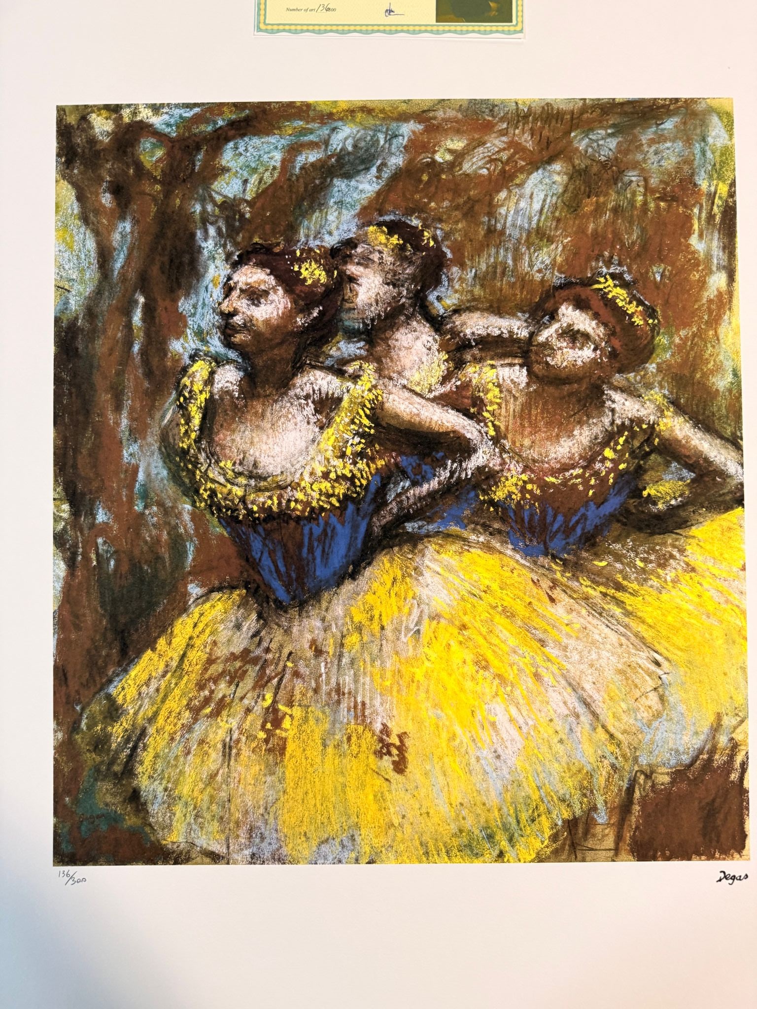 Edgar Degas Three Dancers. Yellow Skirts, Blue Blouses (1 of 6)