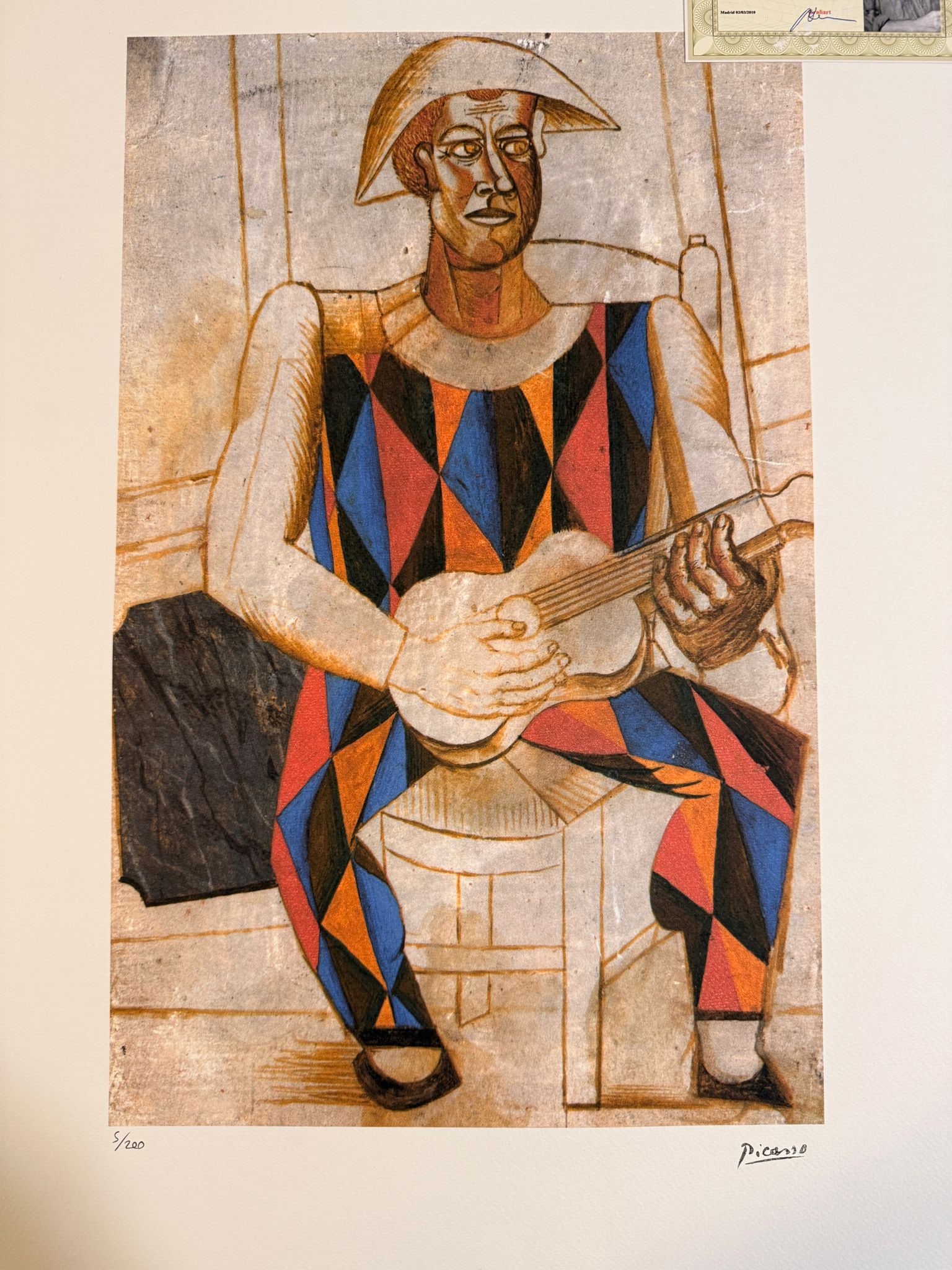 PABLO PICASSO SCARF ARLEQUIN A LA GUITARE SEATED HARLEQUIN WITH GUITAR ~ NEW (1 of 8)