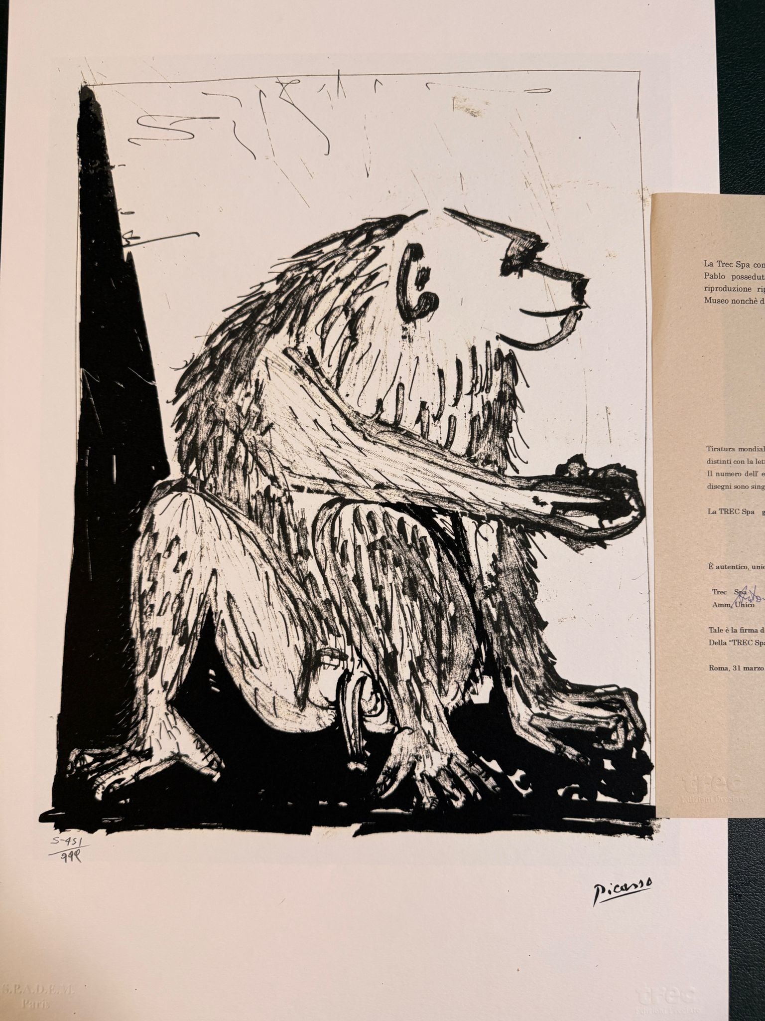 The Monkey (Histoire Naturelle - Textes de Buffon, B.339), 1942 by Pablo Picasso (1 of 6)
