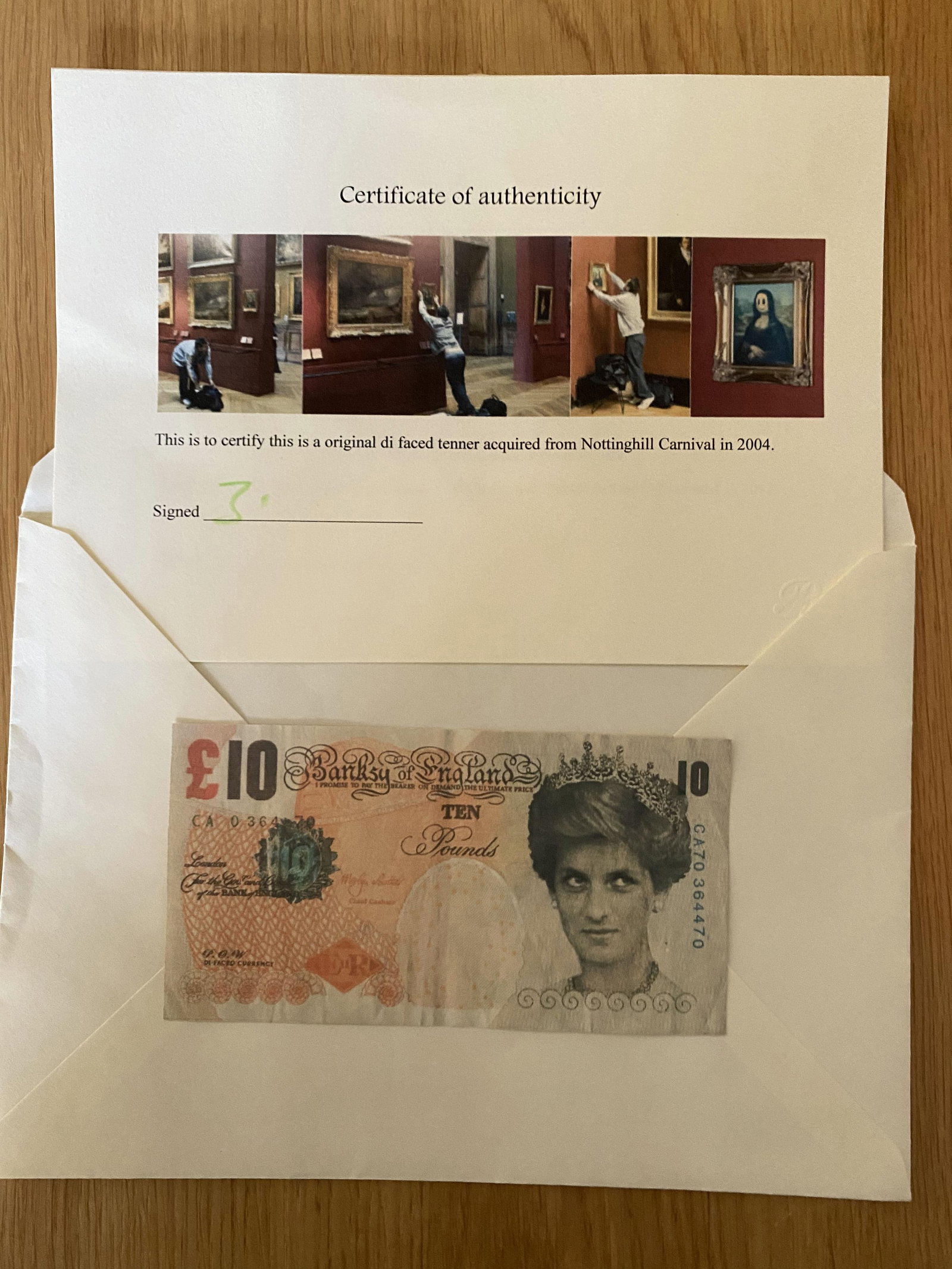 Banksy Di-Faced Tenner Authentic COA + Receipt + Provenance, Original, (1 of 5)