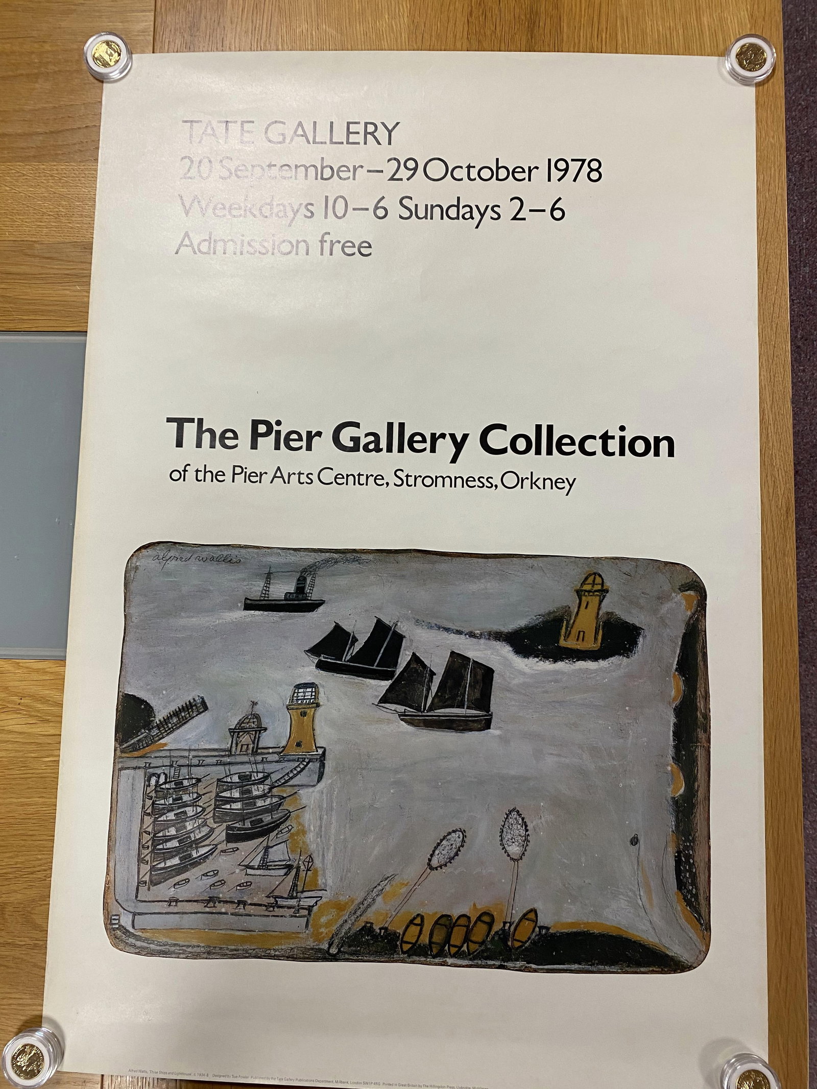 Alfred Wallis, Plate Signed, Original 1978 Tate Exhibition Poster-Pier Gallery (1 of 5)