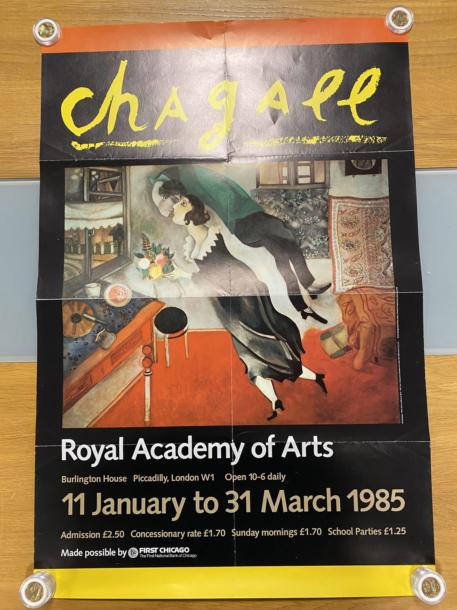 Marc Chagall, Original Poster 1985: Picasso, Limited Edition Print Digital print Solid Finishing: Classic (300gsm)Limited Edition of 2500 Numbered and Stamped Sizes- 32cm x 45cm Art Gallery99 Invoice Certificate Of Authenticity Printed 