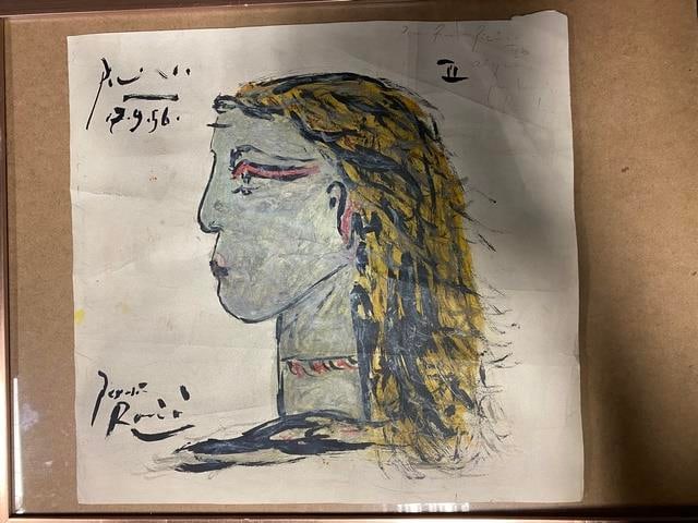 Picasso, Original, Signed And Dated,: Picasso, Original, Signed And Dated, (Attributed) sold as attributed to the artist and you must do do your own research. Sold as seen Measurements approximately- 