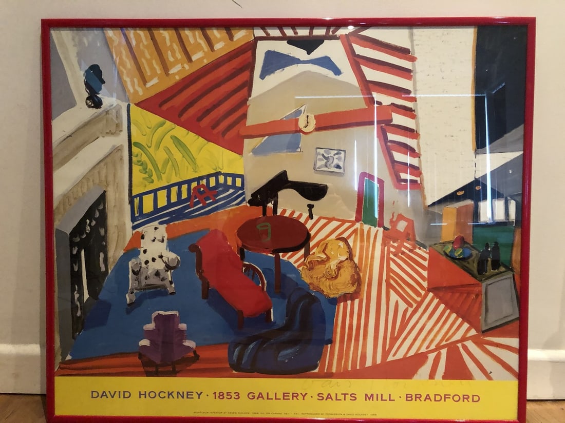 David Hockney, Original Exhibition Poster, 1853 Gallery, Signed With Latter of COA,: David Hockney Original Exhibition Poster for 1853 Gallery, Signed With Latter of COA, for 1853 Gallery, Salts Mill, Bradford, 70.0 x 83.4 cm This piece is part of an unnumbered limited edition printed