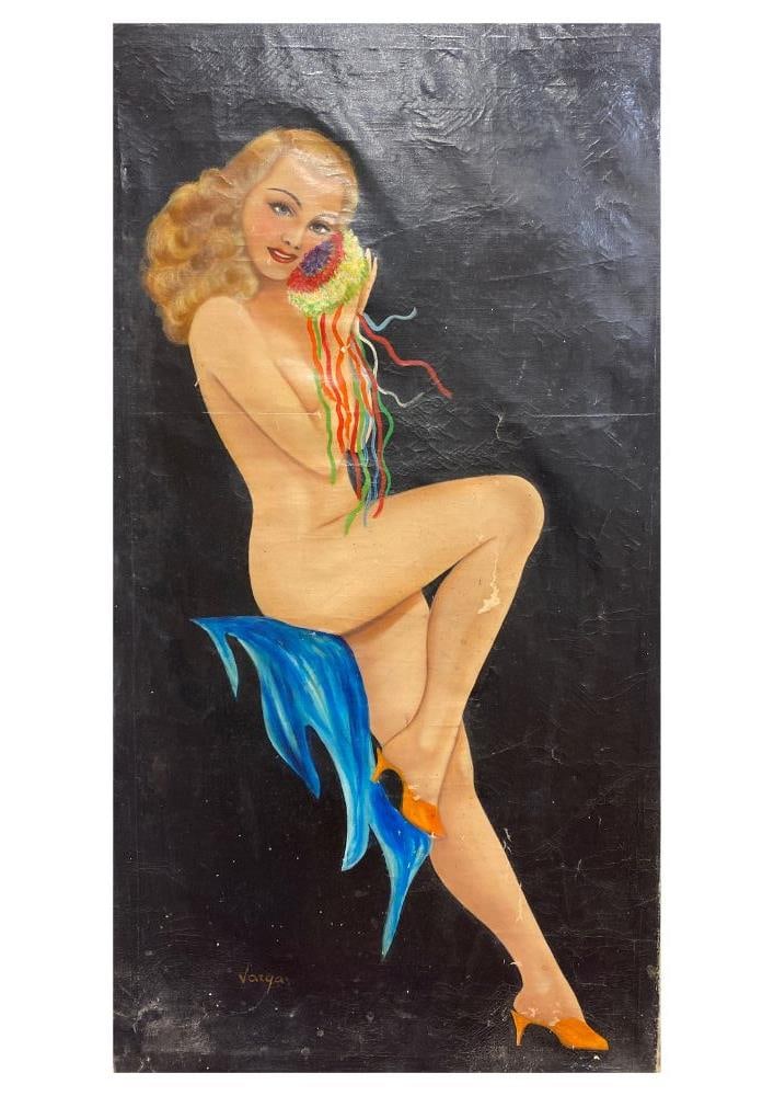 Alberto Vargas, Nude Standing Model Original Oil Painting, Signed,: Alberto Vargas, Nude Standing Model Original Oil Painting, Signed, No COA No documentation and only 25 years in provenance by one private Collection. Sold as attributed to the artist and you must do