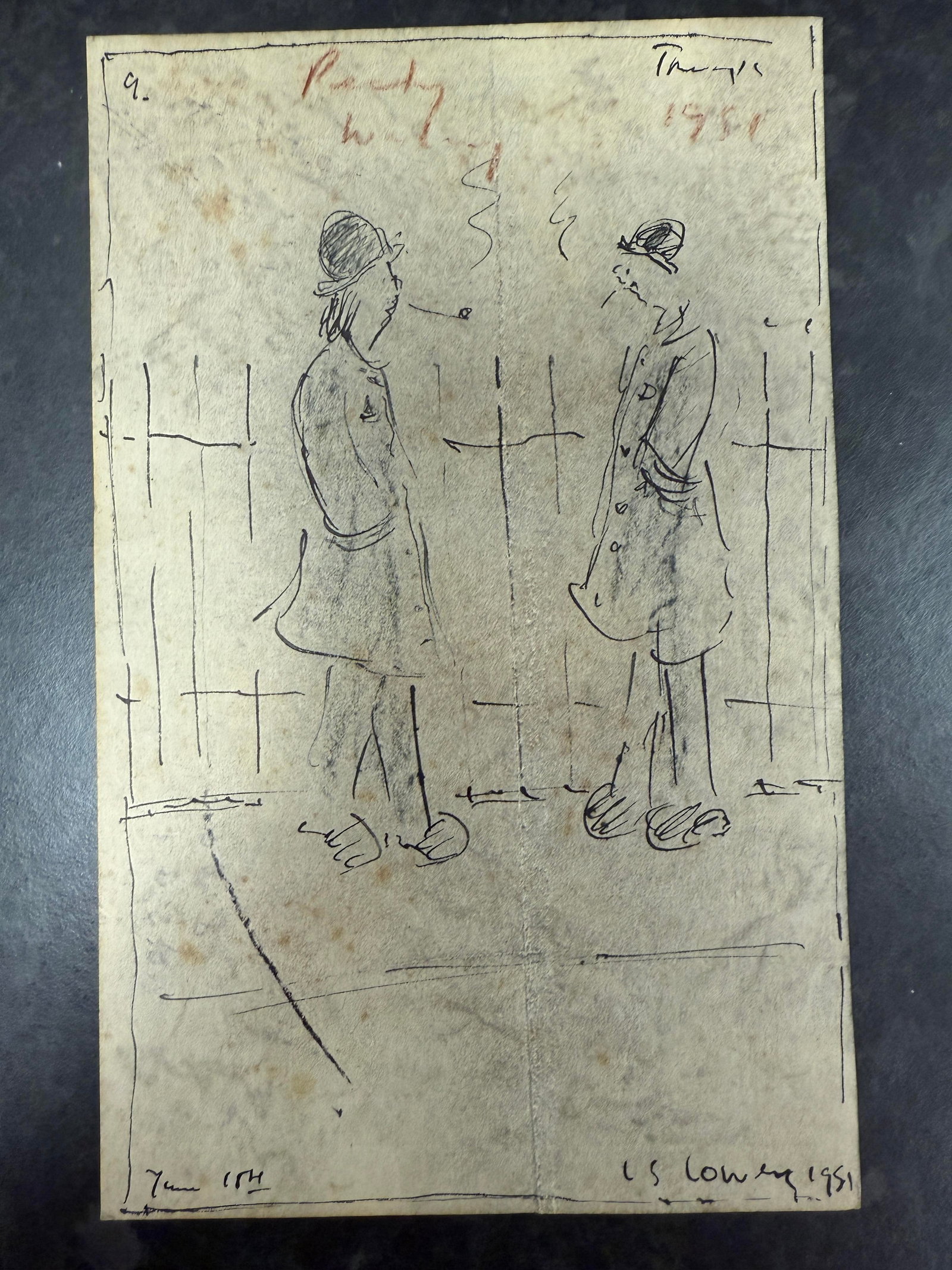 Laurence Stephen Lowry, 1951, Original, Drawing, Hand Signed,: Laurence Stephen Lowry, 1951, Original, Drawing, Hand Signed, Lost Art Collections. L.S.Lowry ?Lost Treasure? Part of the history of the artists Lowry As most of you know that full