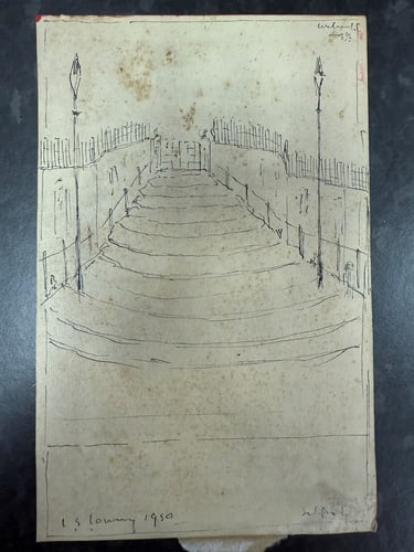 Lowry, 1950, Original, Drawing, Hand Signed, (1 of 10)