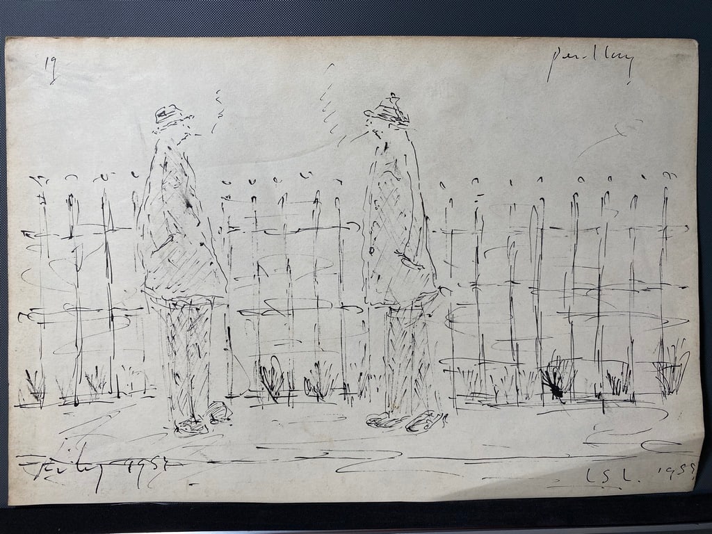 Lowry, 1959, Original, Drawing, Hand Signed, (1 of 6)