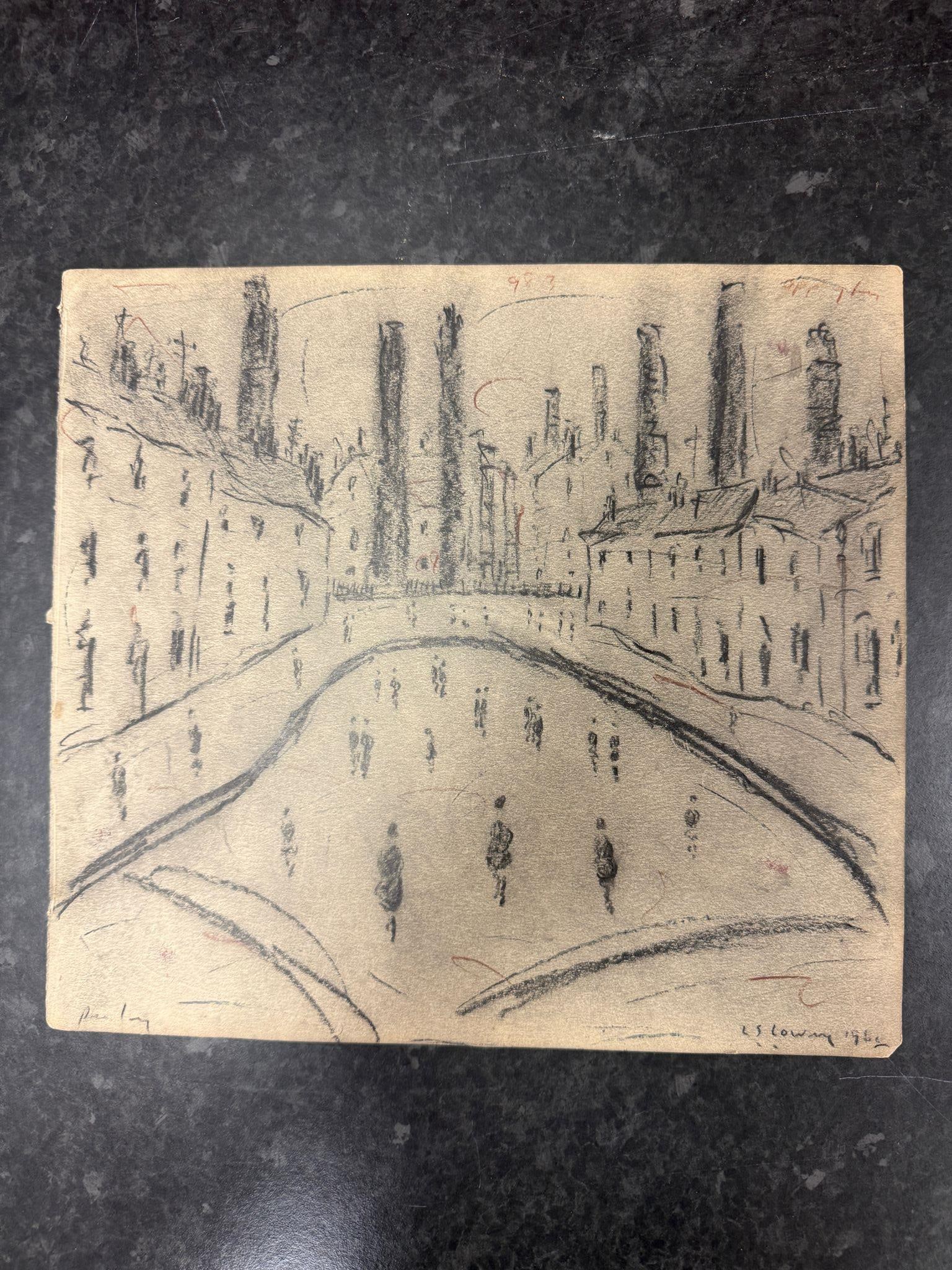 Lowry, 1962, Original, Drawing, Hand Signed, (1 of 7)