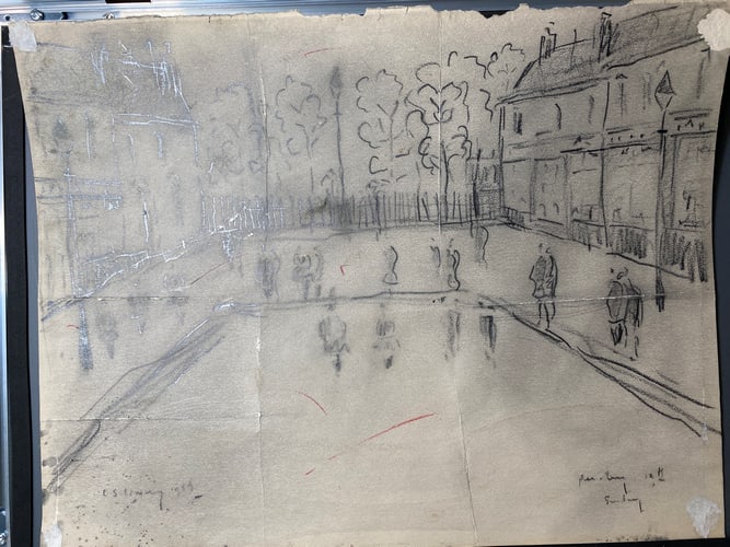Laurence Stephen Lowry, 1959, Original, Drawing, Hand Signed,: Laurence Stephen Lowry, 1959, Lost Art Collections. L.S.Lowry ?Lost Treasure? Part of the history of the artists Lowry As most of you know that full Provenance is impossible to get a 