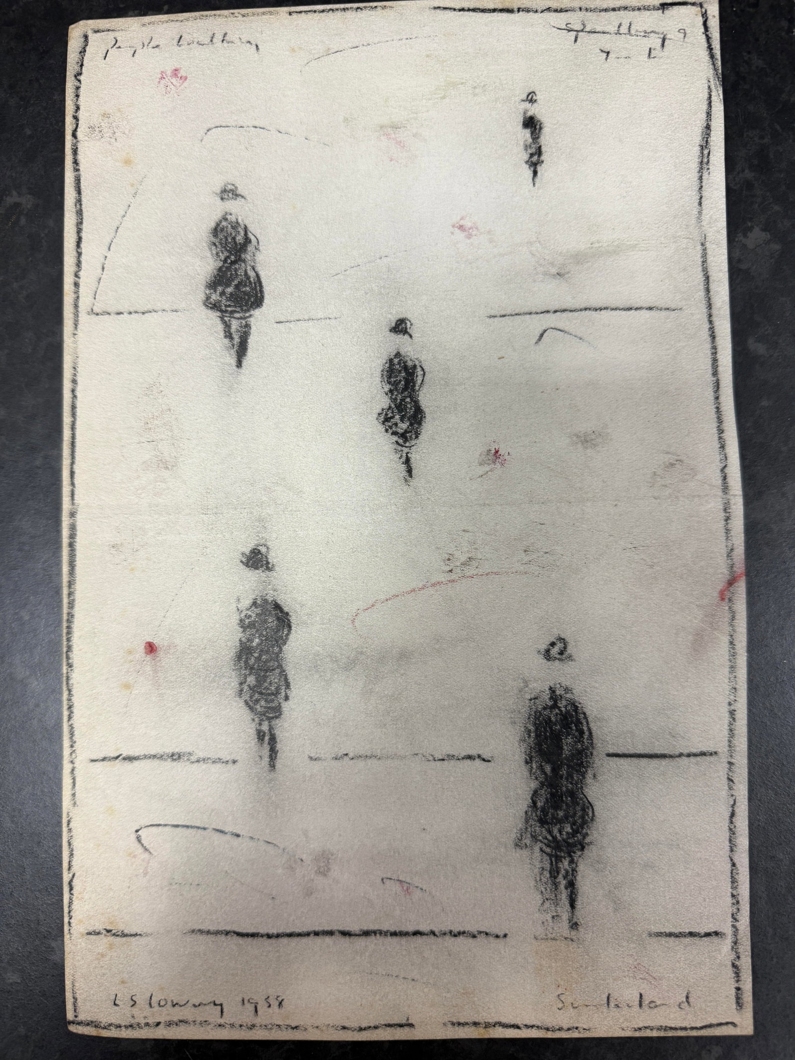 Laurence Stephen Lowry, 1958, Original, Drawing, Hand Signed,: Laurence Stephen Lowry, 1958, Lost Art Collections. L.S.Lowry ?Lost Treasure? Part of the history of the artists Lowry As most of you know that full Provenance is impossible to get a 
