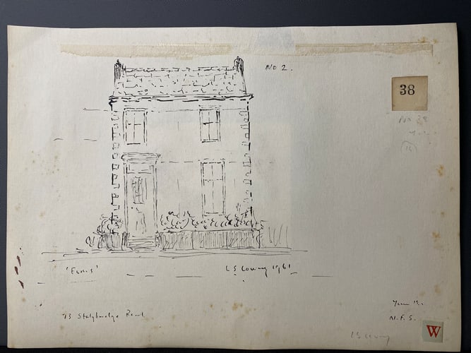 Laurence Stephen Lowry, 1961, Original, Drawing, Hand Signed, (1 of 15)