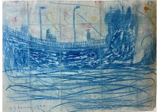 Laurence Stephen Lowry, 1960,Original, Drawing, Rare, Hand Signed and dated, (1 of 6)
