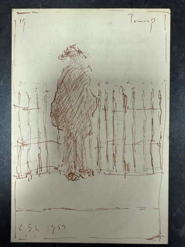 Original, Drawing, Rare, Hand Signed and dated, friends Of Artist Lowry, 1959 (1 of 8)