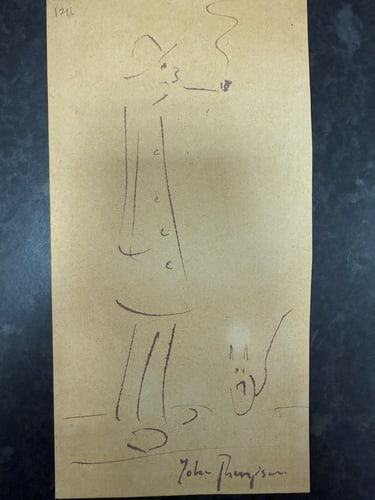 Original, Drawing, Rare, Hand Signed and dated, - 2