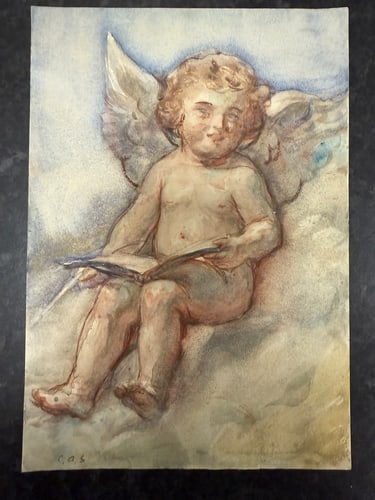 Charles. A. Sheahan (1864-1937) Original, Watercolor Drawing, Rare, Hand Signed,: Charles. A. Sheahan (1864-1937) Original, Watercolor Drawing, Rare, Hand Signed,