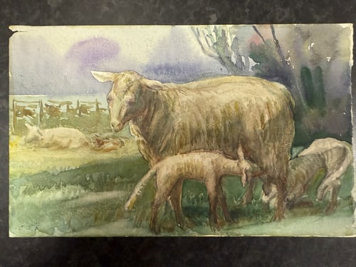 Charles. A. Sheahan (1864-1937) Original, Watercolor Drawing, Rare, Hand Signed,: Charles. A. Sheahan (1864-1937) Original, Watercolor Drawing, Rare, Hand Signed,