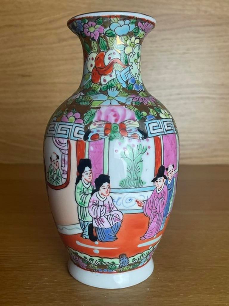 Miniature Vintage Chinese Porcelain Famille Rose Vase (1 of 5)