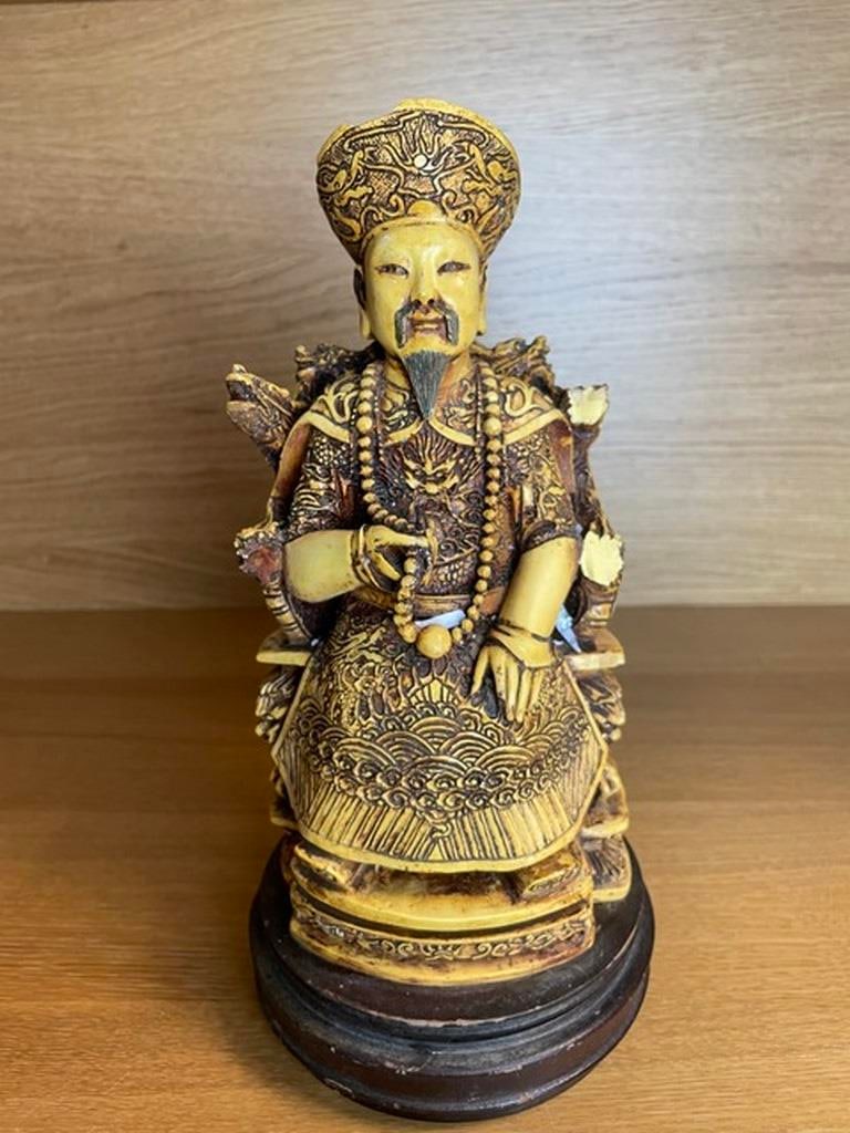 Unusual Carved Chinese Emperor, believed to be resin (1 of 5)