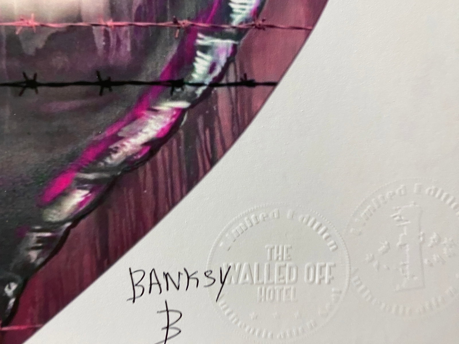 Banksy, In the manner of”, COA. Walled Off Hotel, Original, Limited Edition. Signed. Numbered. - 4