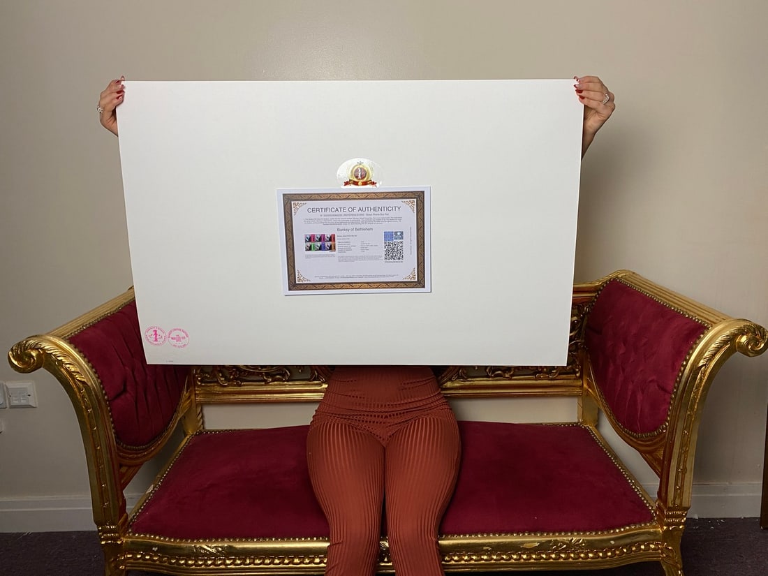 Banksy, In the manner of”, Walled Off Hotel, COA, Original, Limited Edition. Signed. Numbered - 5