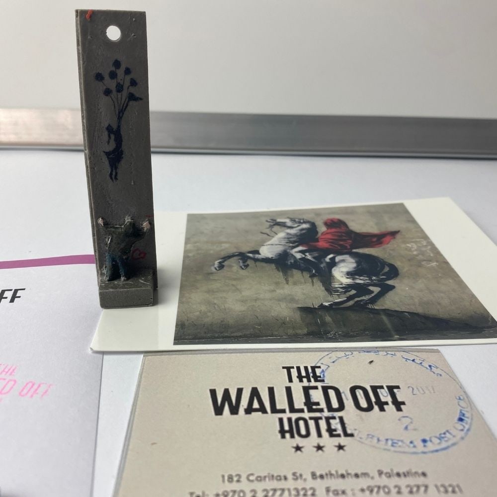 The Walled Off Hotel, Banksy, key Fob Sculpture. Original, Limited Edition, - 3