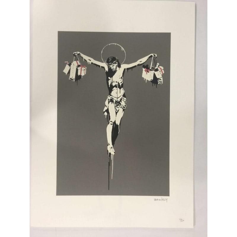 Banksy, In the manner of” Limited Edition, Signed Print, Seal, Stamp,: Banksy, In the manner of”, Limited Edition, Signed Print, Seal, Stamp, Limited edition of (150) signed lithograph offset on Fabriano Cotton Privilege paper, with