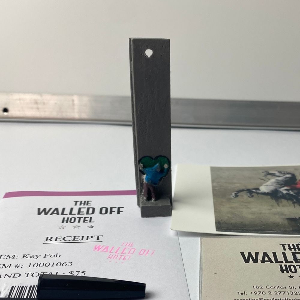 The Walled Off Hotel, Banksy, key Fob Sculpture. Original, Limited Edition, - 6