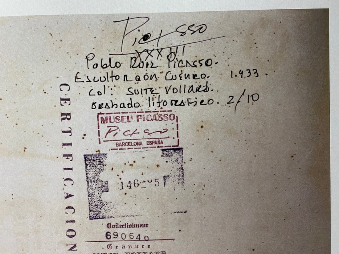 Picasso, ( After ) Vollard Suite Set, 1933, Numbered -2-10- Signed In Print - 7