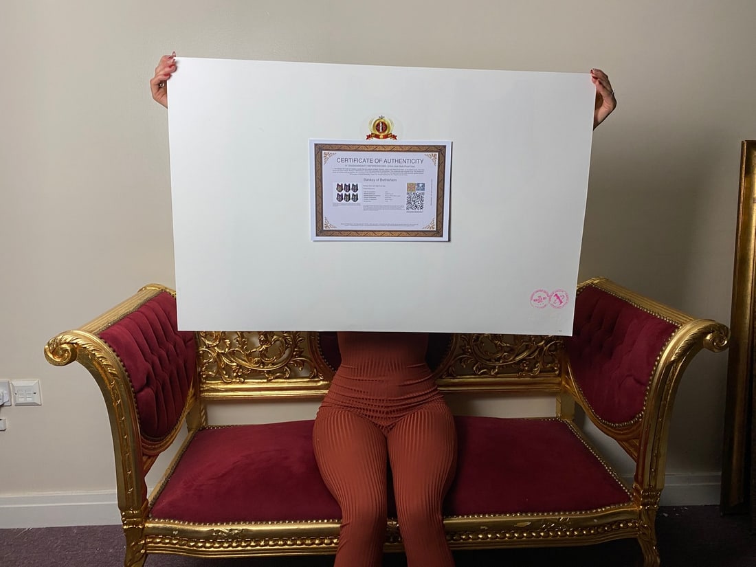 Banksy, In the manner of”, Walled Off Hotel, COA, Original, Limited Edition. Signed. Numbered - 6