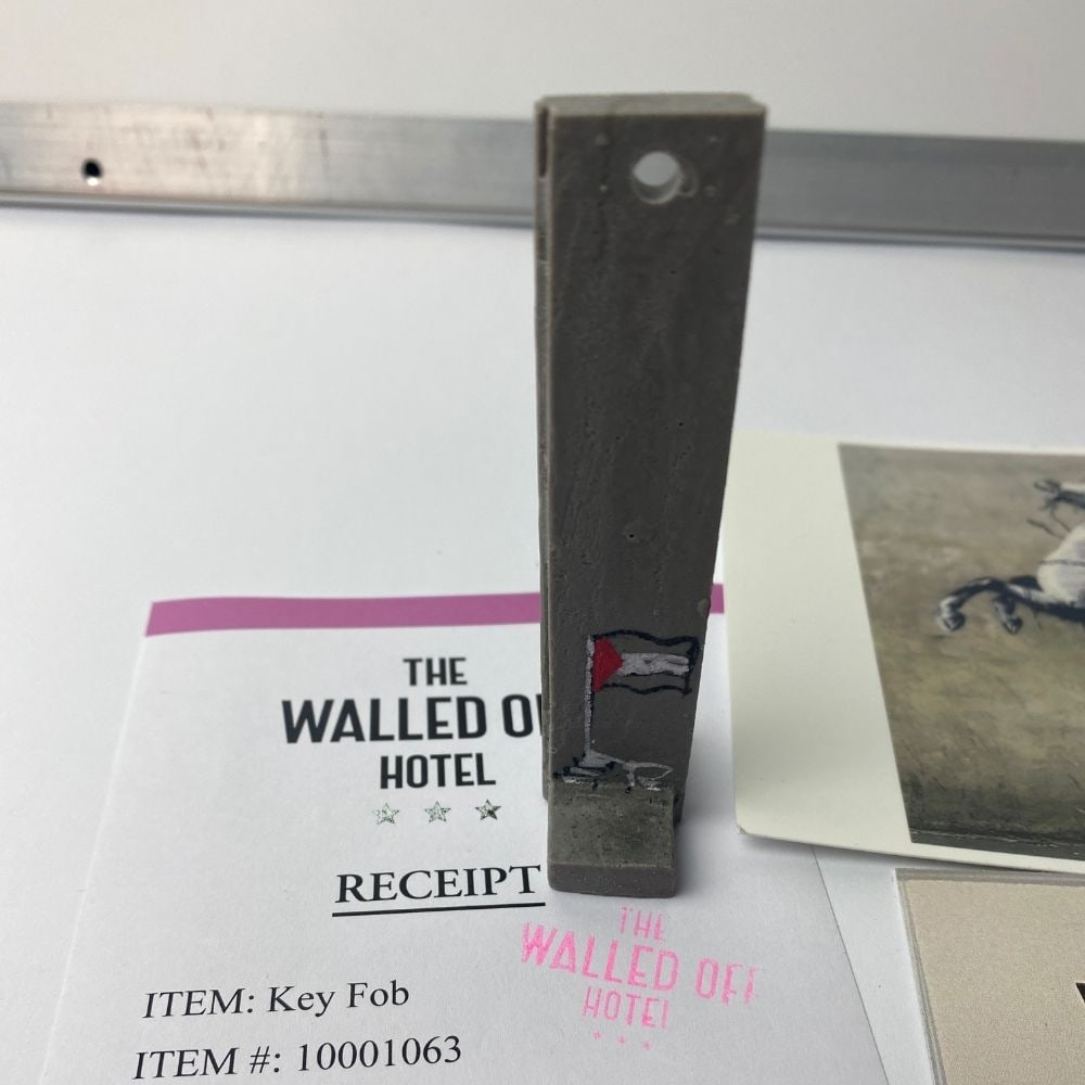 The Walled Off Hotel, Banksy, key Fob Sculpture. Original, Limited Edition, - 3