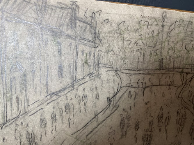 Laurence Stephen Lowry, 1941, Original, Drawing, Hand Signed, - 2