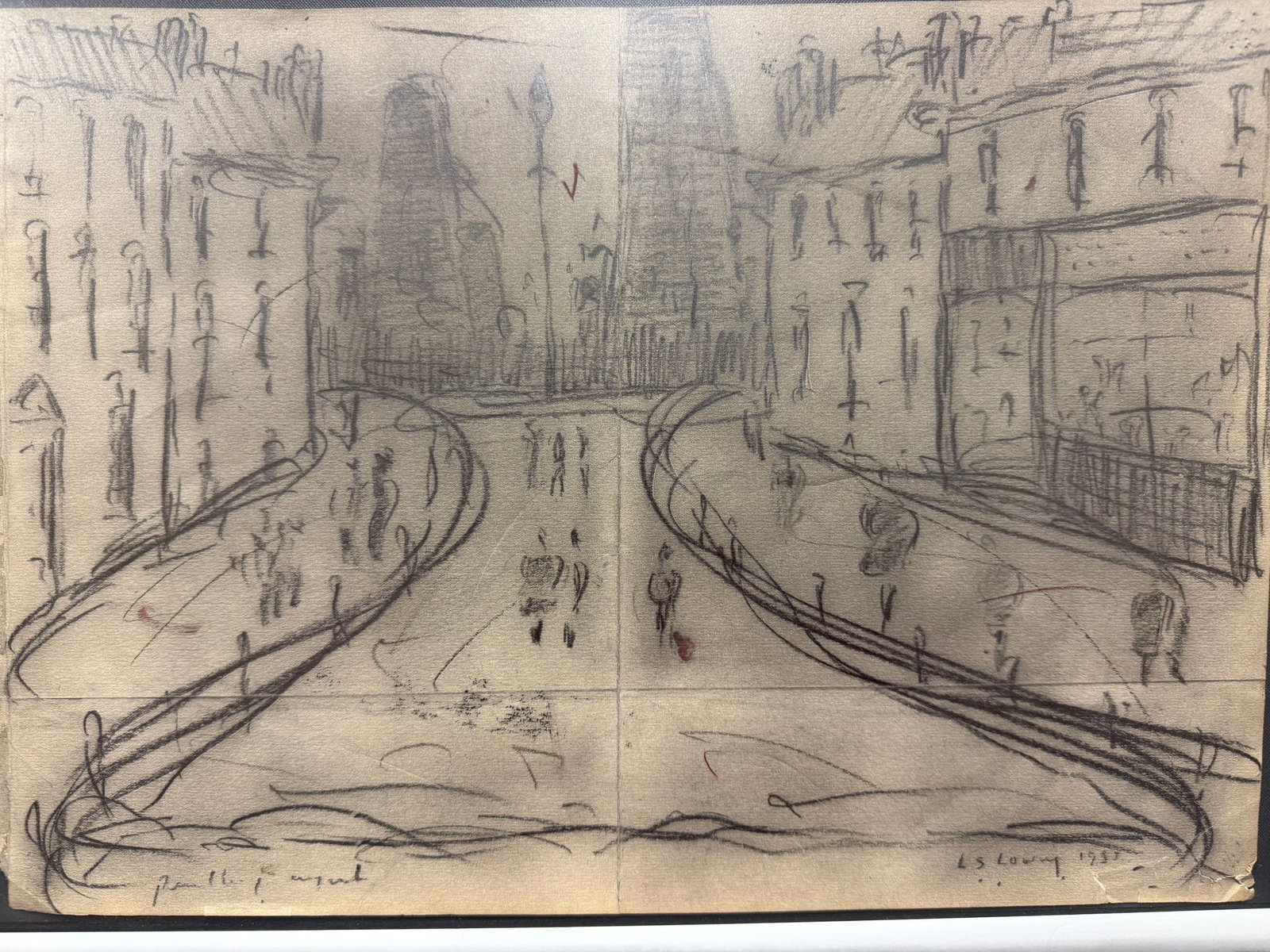 Lowry, Old Man 1960's, Original, Drawing, Hand Signed - 5