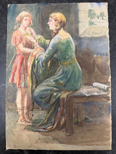 Charles. A. Sheahan (1864-1937) Original, Watercolor Drawing, Rare, Hand Signed,: Charles. A. Sheahan (1864-1937) Original, Watercolor Drawing, Rare, Hand Signed,