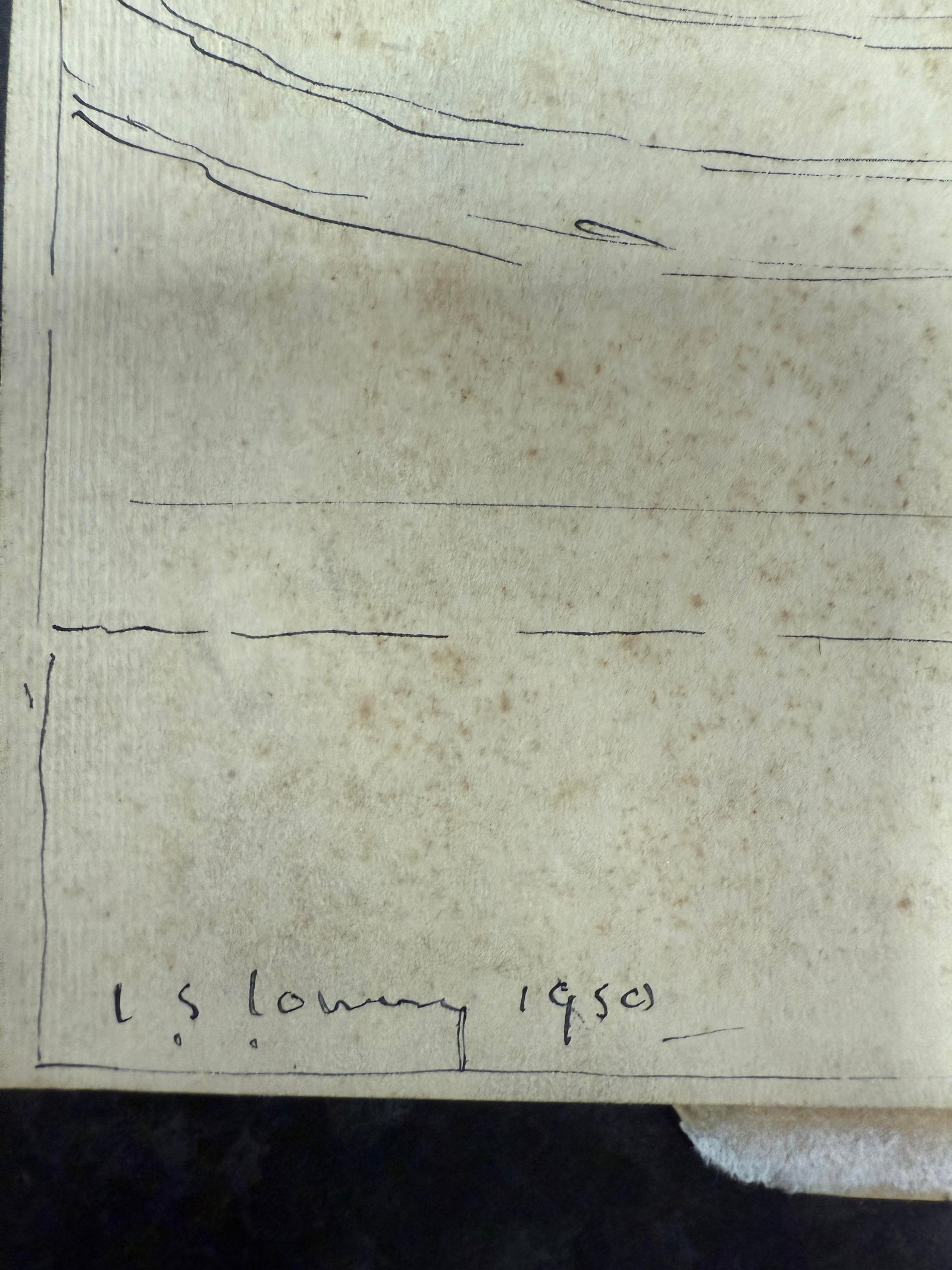 Lowry, 1950, Original, Drawing, Hand Signed, - 3