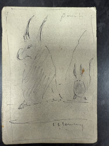 Laurence Stephen Lowry, Original, Drawing, Rare, Hand Signed, - 10