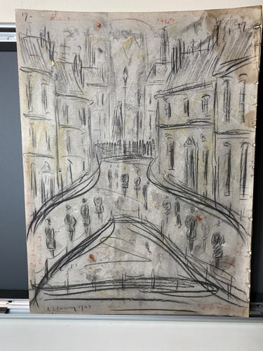 Laurence Stephen Lowry, 1950, Original, Drawing, Hand Signed,: Laurence Stephen Lowry, 1950, Lost Art Collections. L.S.Lowry “Lost Treasure” Part of the history of the artists Lowry As most of you know that full Provenance is impossib