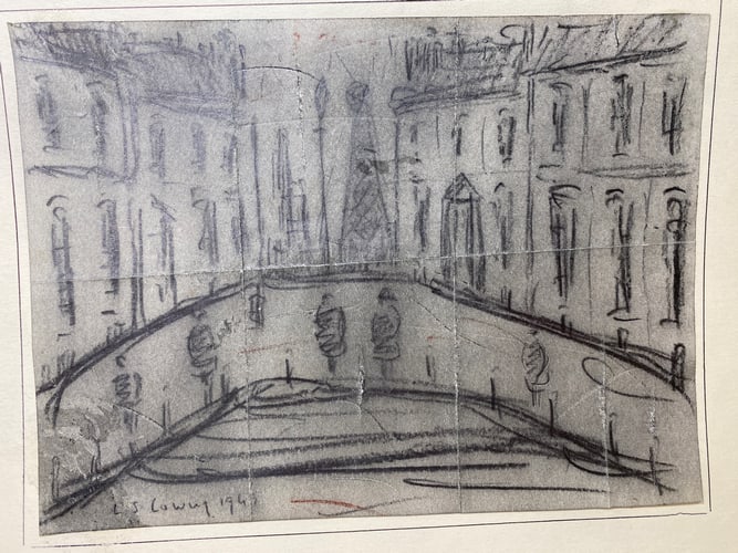 Laurence Stephen Lowry, 1943, Original, Drawing, Hand Signed, (1 of 5)