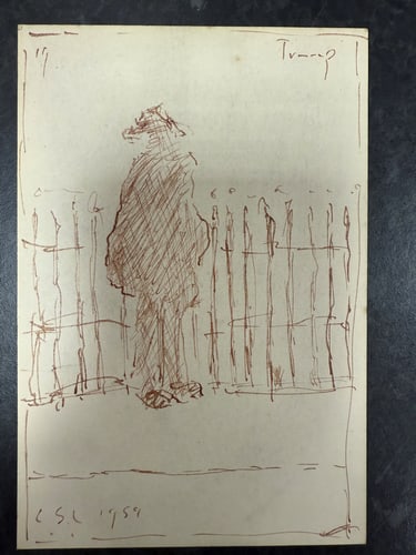 Original, Drawing, Rare, Hand Signed and dated, friends Of Artist Lowry, 1959 - 3